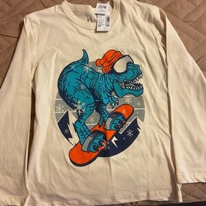 The Children’s Place Christmas Dinosaur Snowboarding Long Sleeve Shirt